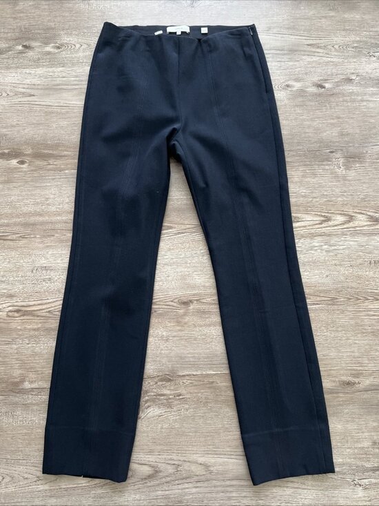 Vince Stitch Front Seamed Pants Womens Medium Navy Ankle Cropped - Picture 2 of 16